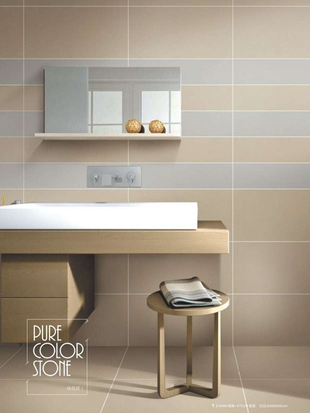 Pure Color Stone 純色磚 600x600mm_6701啞面 & 6704啞面 場景相